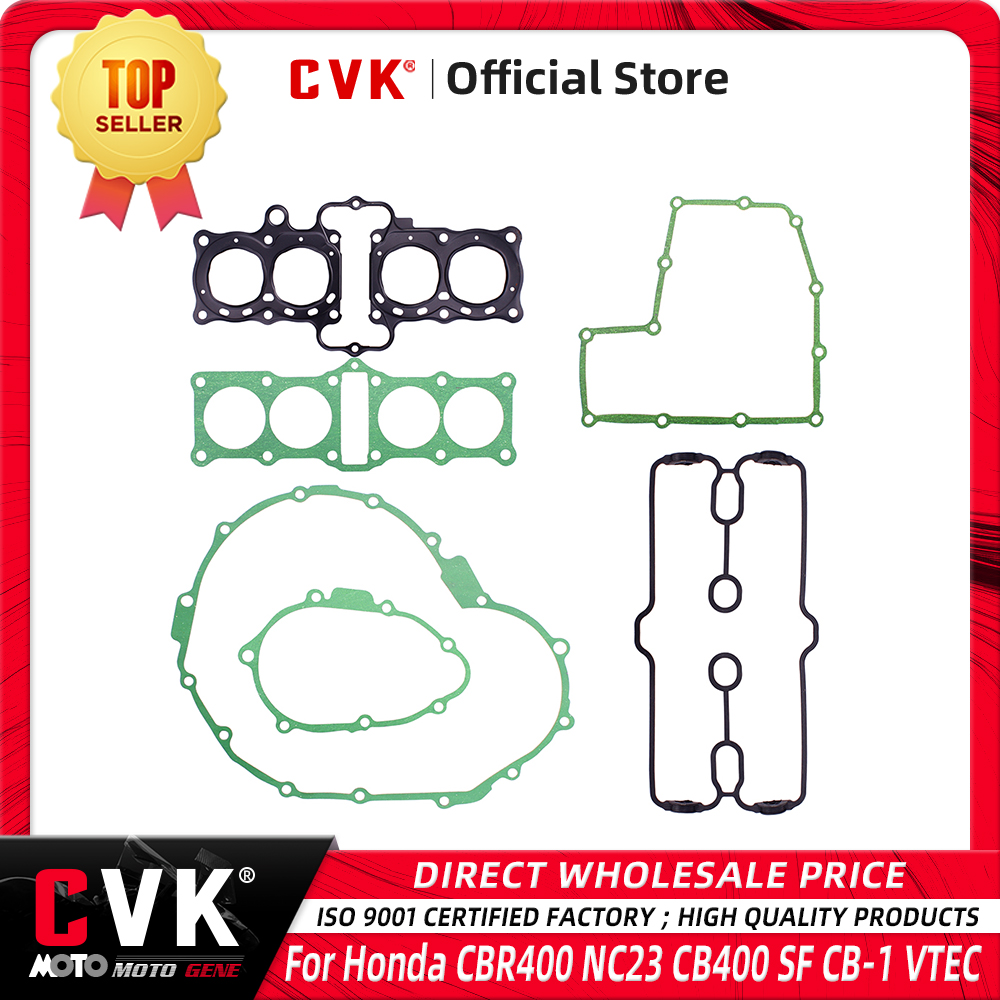 Motorcycle Stator - CVK オートバイフルシリンダーヘッドクランクケースステータカバーガスケットキットエンジンバルブ部品ホンダ CBR400 NC23 CB400 SF