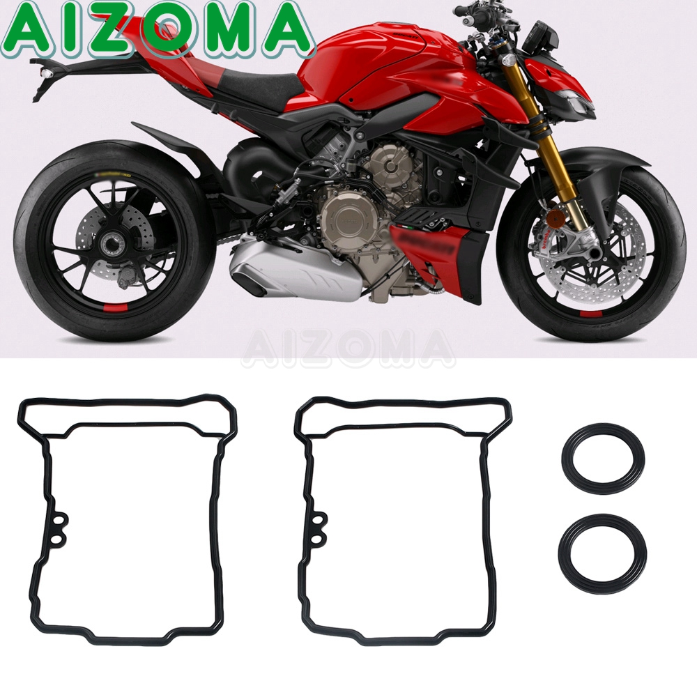 Motorcycle Gasket - オートバイアクセサリーシリンダーヘッドカバーガスケットドゥカティムルティストラーダ V4 V4S ゴムフロントリアバルブカバーヘッドシールリング