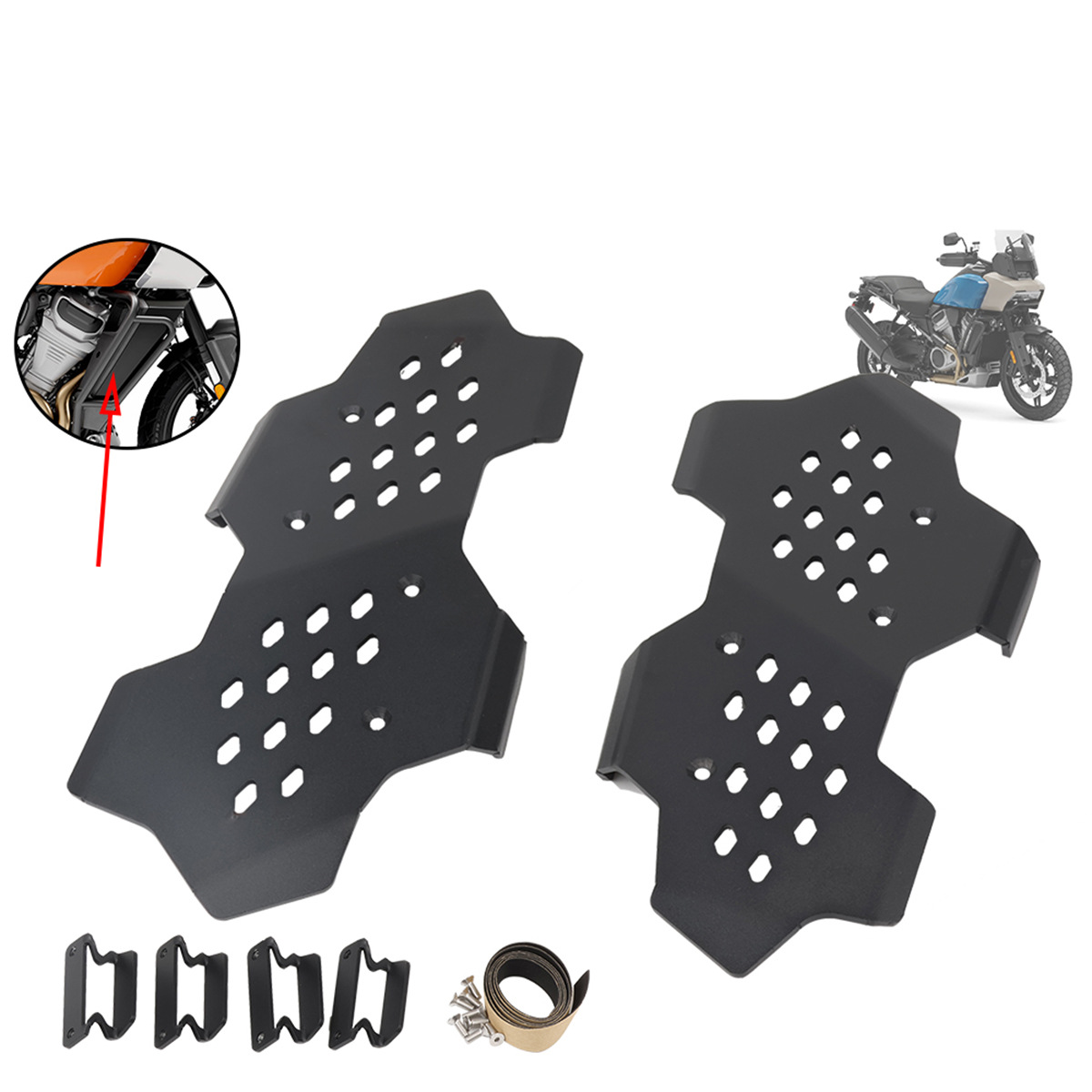 Motorcycle Cylinder - 新しいオートバイエンジンガードシリンダーヘッドガードフェアリングプロテクターカバーパンアメリカ 1250 1250S 2021-2023