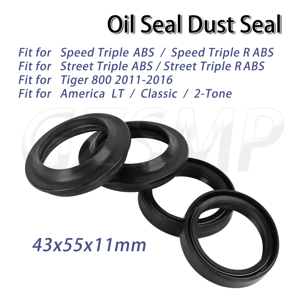 Motorcycle Oil Filter - 43X55X11mm オイルダストシール モーターサイクルフロントフォークアブソーバー トライアンフ ボンネビル T100