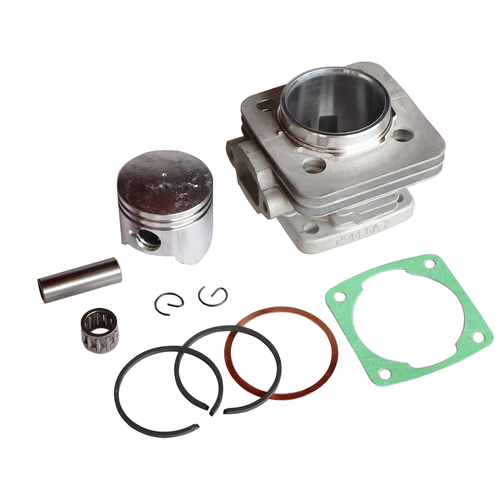 Motorcycle Engine Kit - 44-6エンジンシリンダーヘッド、44MMピストンキット付き、2ストローク49ccミニダートバイク、ミニATV、クワッドポケットバイク用、ピストンリング付き